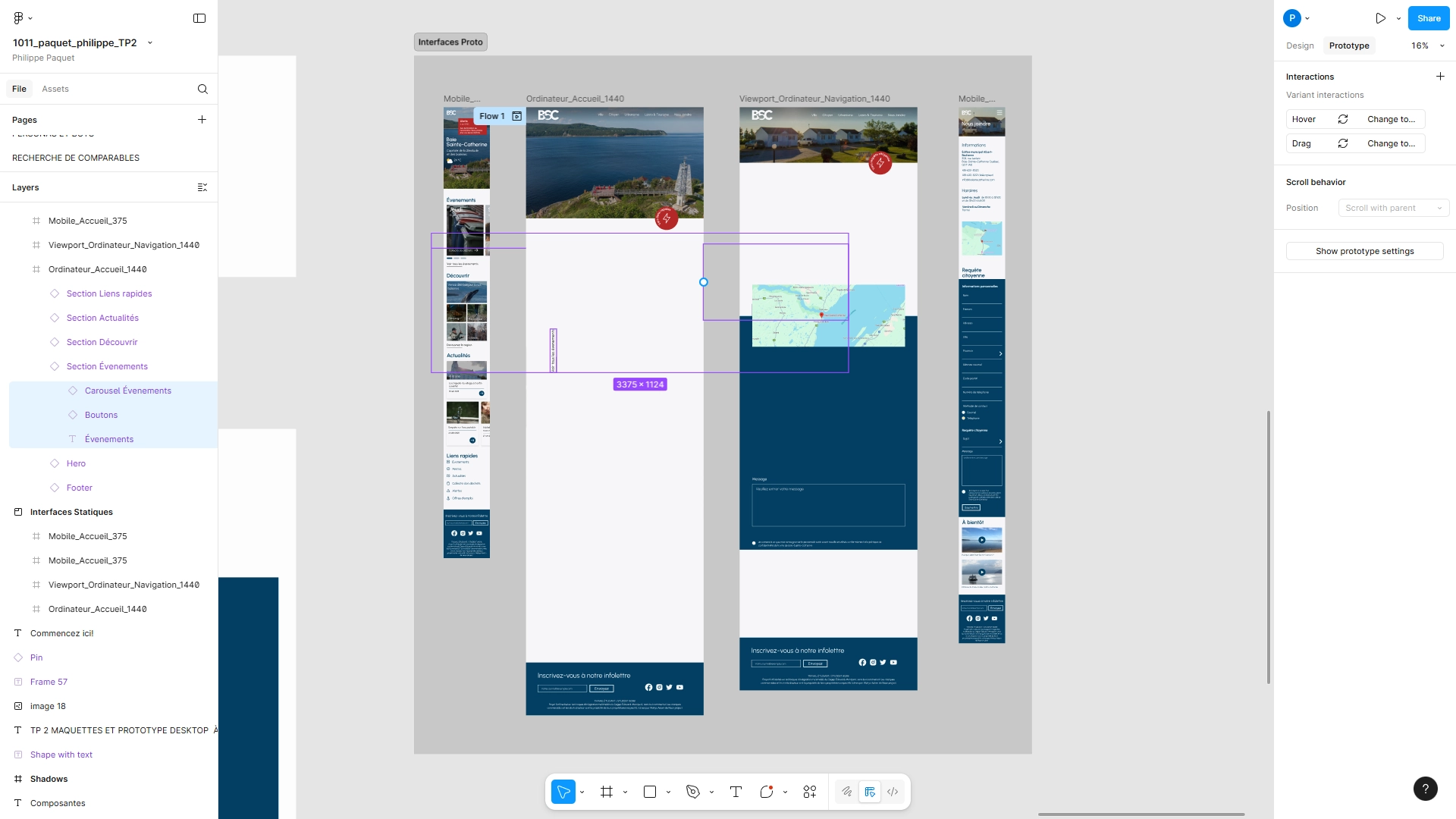Prototypage des pages